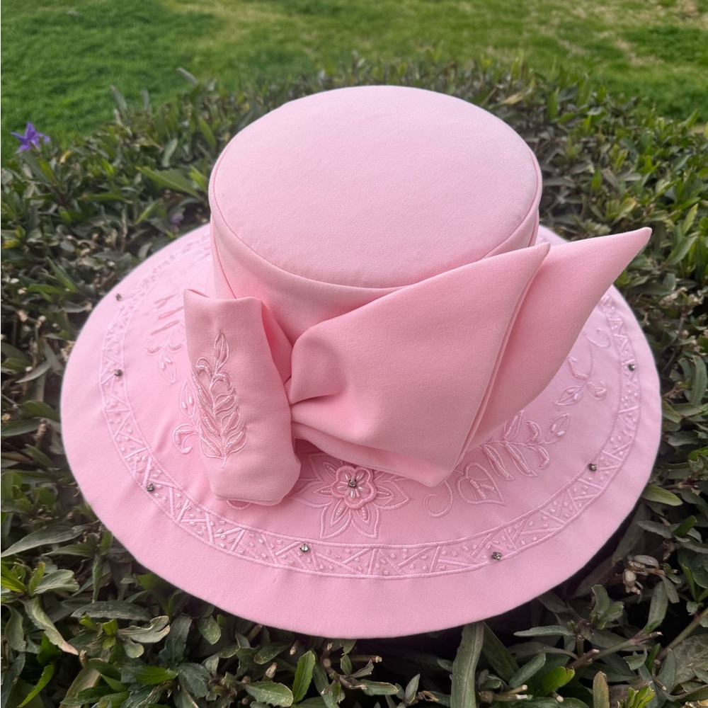 Elegant Pink Women's Hat Vintage Tea By Studio B